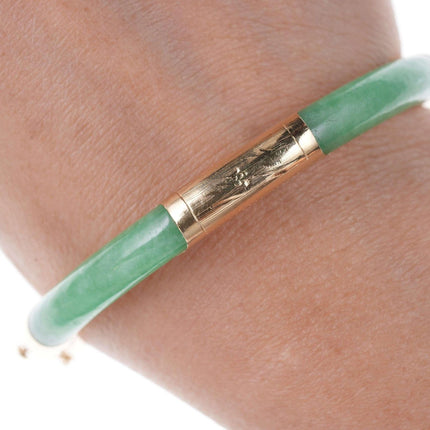 Vintage Chinese 14k Gold Jadeite bangle - Estate Fresh Austin