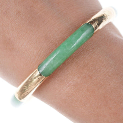 Vintage Chinese 14k Gold Jadeite bangle - Estate Fresh Austin