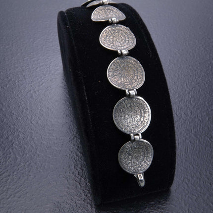 Vintage Egyptian Revival Sterling Silver bracelet 7" - Estate Fresh Austin
