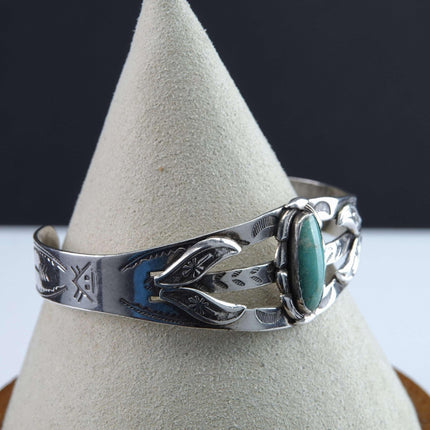 Vintage Fred Harvey Era Bell Trading Post Sterling/Turquoise Cuff bracelet - Estate Fresh Austin