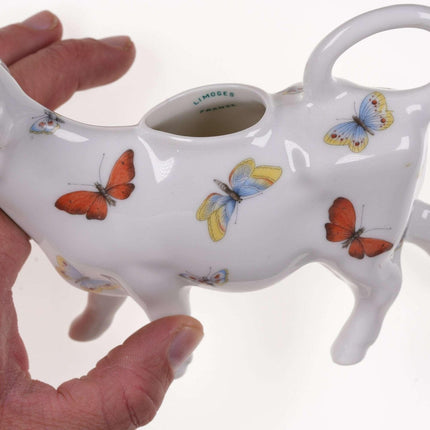 Vintage French Limoges Cow Creamer with butterflies - Estate Fresh Austin
