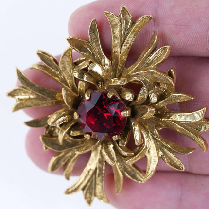 Vintage Gold tone Benedikt New York Costume Jewelry Rhinestone brooch - Estate Fresh Austin