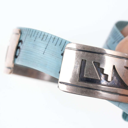 Vintage Hopi Overlay Sterling silver turquoise cuff bracelet we - Estate Fresh Austin