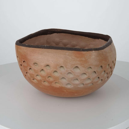 Vintage Hopi Snake-Sand Marked Pottery Piece with Pinecone Design Native America - Estate Fresh Austin