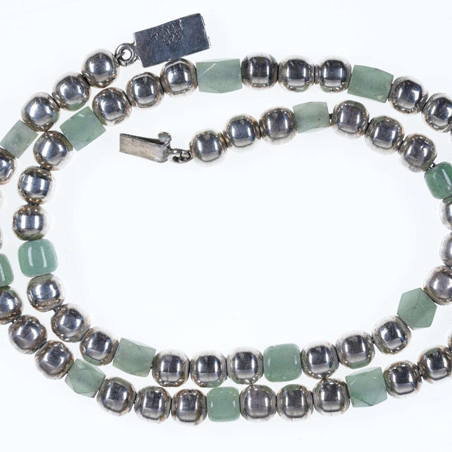 Vintage Mexican Sterling silver and Aventurine necklace - Estate Fresh Austin