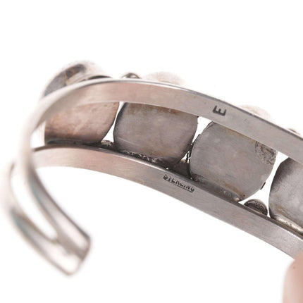 Vintage Native American Sterling Petrified tree sap cuff bracelet - Estate Fresh Austin