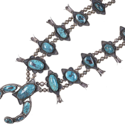 Vintage Native American Sterling/turquoise squash blossom necklace - Estate Fresh Austin