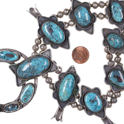 Vintage Native American Sterling/turquoise squash blossom necklace - Estate Fresh Austin