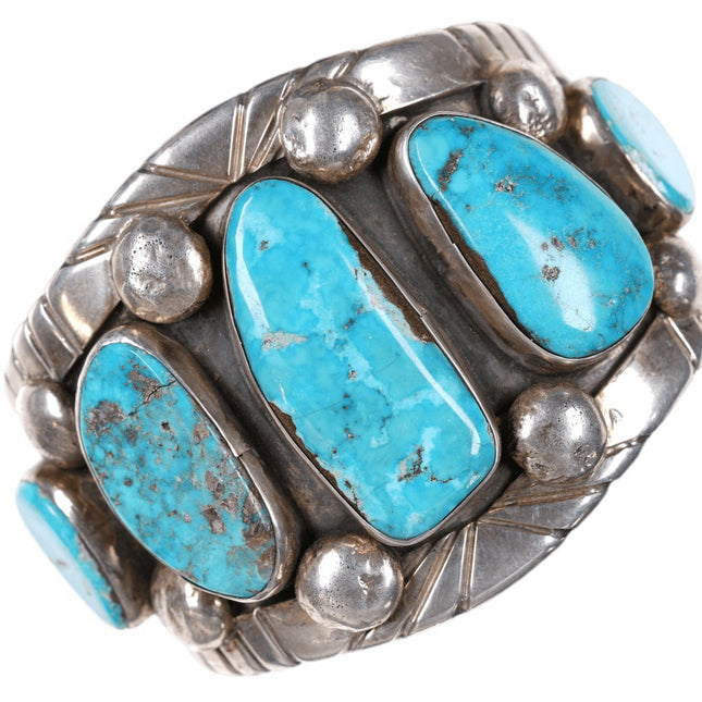 Vintage Native American Turquoise/sterling cuff bracelet o - Estate Fresh Austin