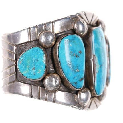 Vintage Native American Turquoise/sterling cuff bracelet o - Estate Fresh Austin