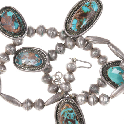 Vintage Navajo Silver turquoise choker necklace - Estate Fresh Austin