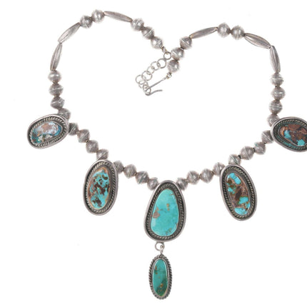 Vintage Navajo Silver turquoise choker necklace - Estate Fresh Austin