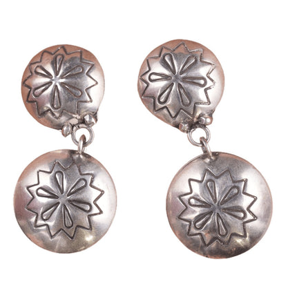 Vintage Navajo stamped sterling beaded earrings - Estate Fresh Austin