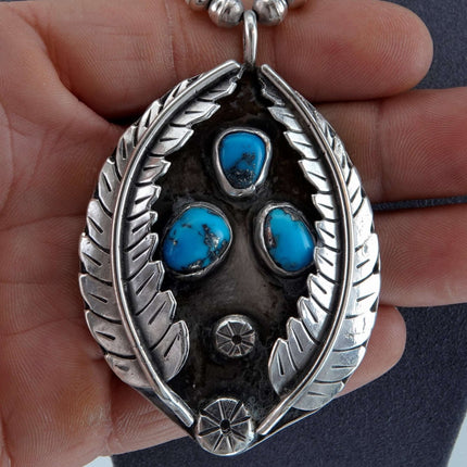 Vintage Navajo Sterling and Ithaca Peak Turquoise Necklace/pendant - Estate Fresh Austin