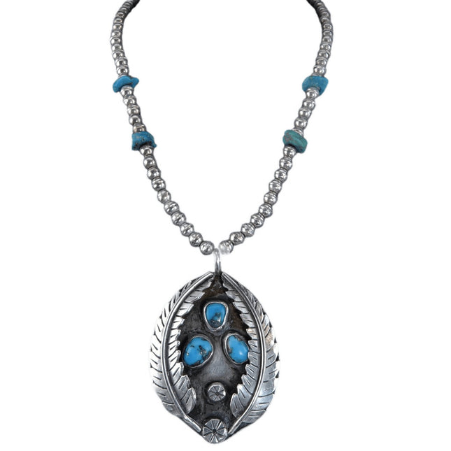Vintage Navajo Sterling and Ithaca Peak Turquoise Necklace/pendant - Estate Fresh Austin