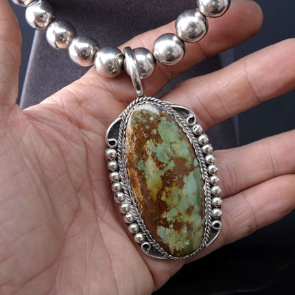 Vintage Navajo Sterling and Royston Turquoise Pendant and Necklace - Estate Fresh Austin