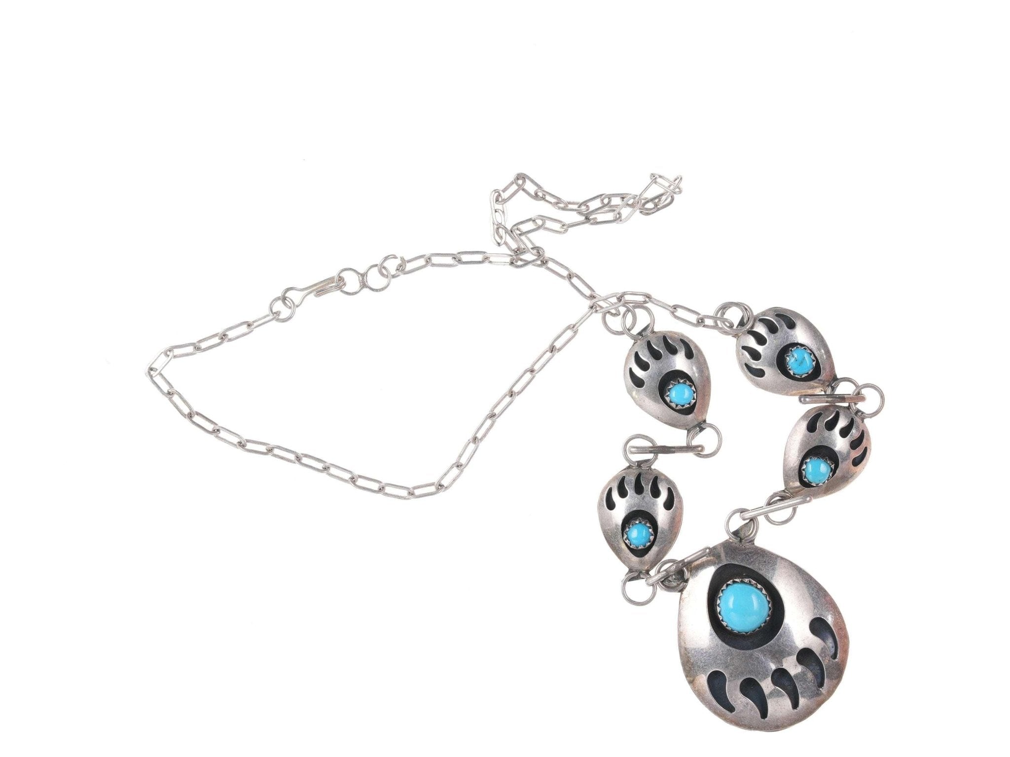 Navajo Turquoise and Bear Claw Necklace — Cisco's Gallery