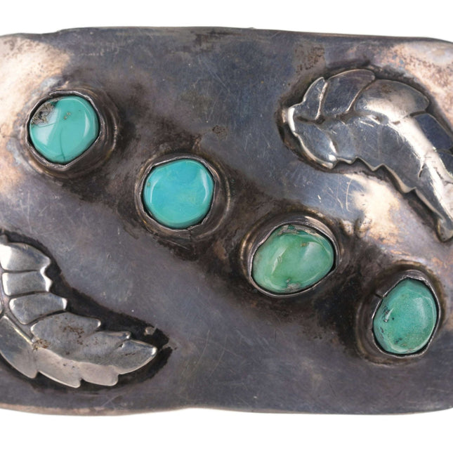 Vintage Navajo sterling/turquoise belt buckle - Estate Fresh Austin