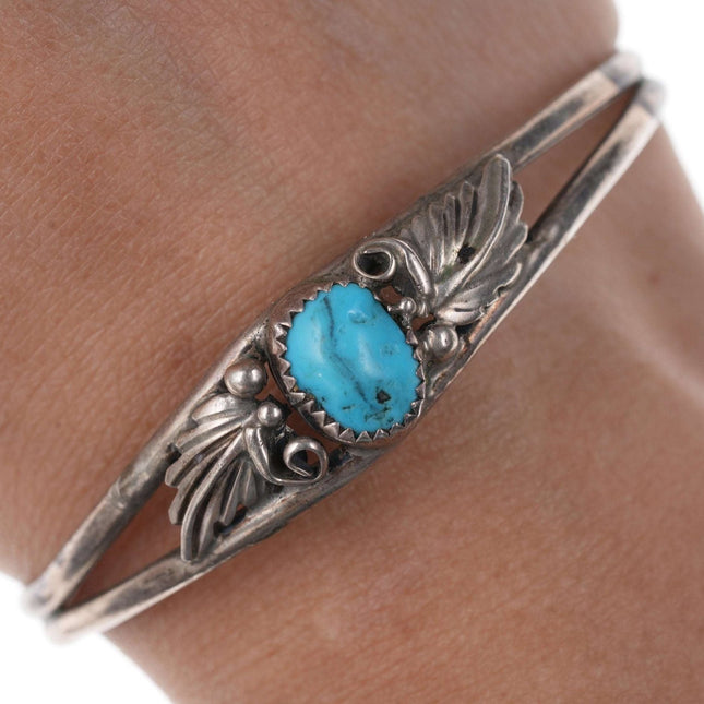 Vintage Navajo Sterling/turquoise cuff bracelet w - Estate Fresh Austin