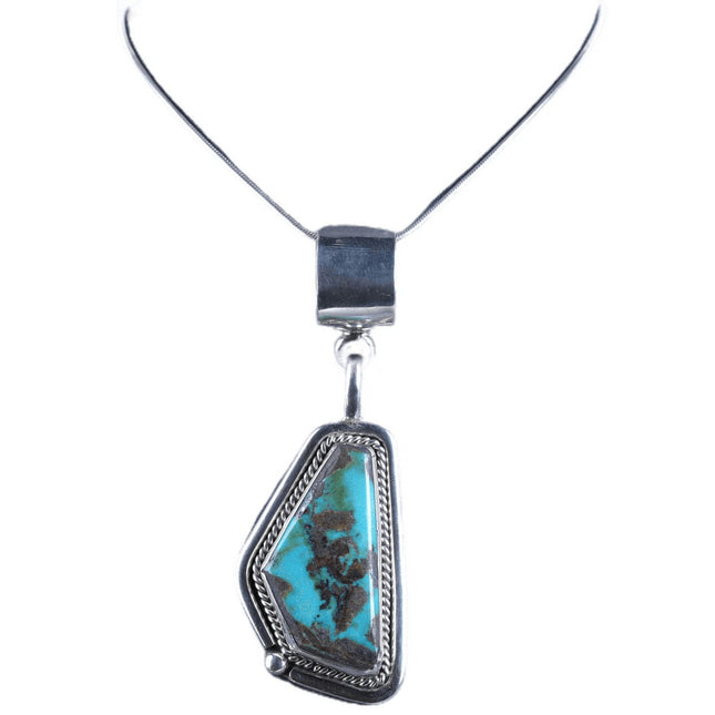 Vintage Navajo Sterling/turquoise pendant on necklace n - Estate Fresh Austin