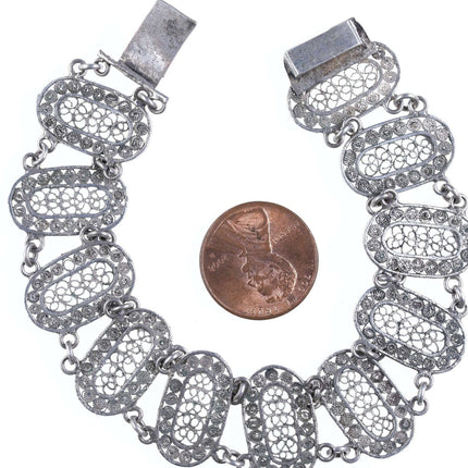 Vintage Silver filigree bracelet - Estate Fresh Austin