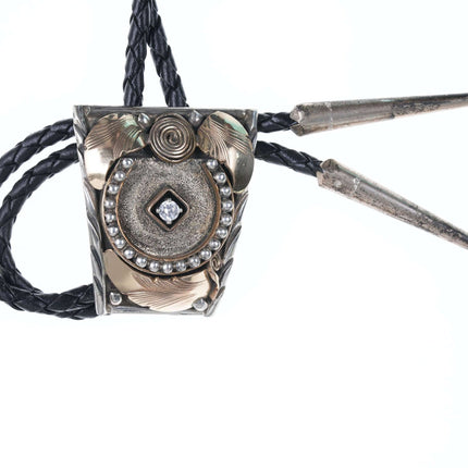 Vintage Southwestern Sterling and gold plated bolo tie - Estate Fresh Austin