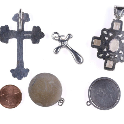 Vintage Sterling Cross Pendant and St Christopher collection - Estate Fresh Austin