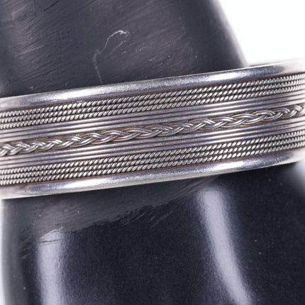 Vintage Woven Sterling cuff bracelet - Estate Fresh Austin