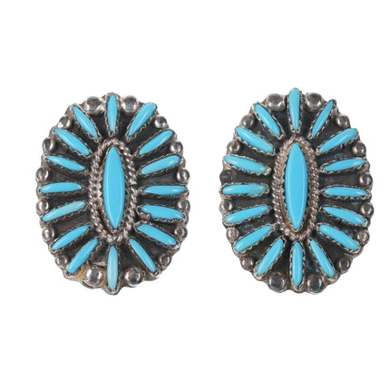 Vintage Zuni Needlepoint Sterling clip on earrings - Estate Fresh Austin