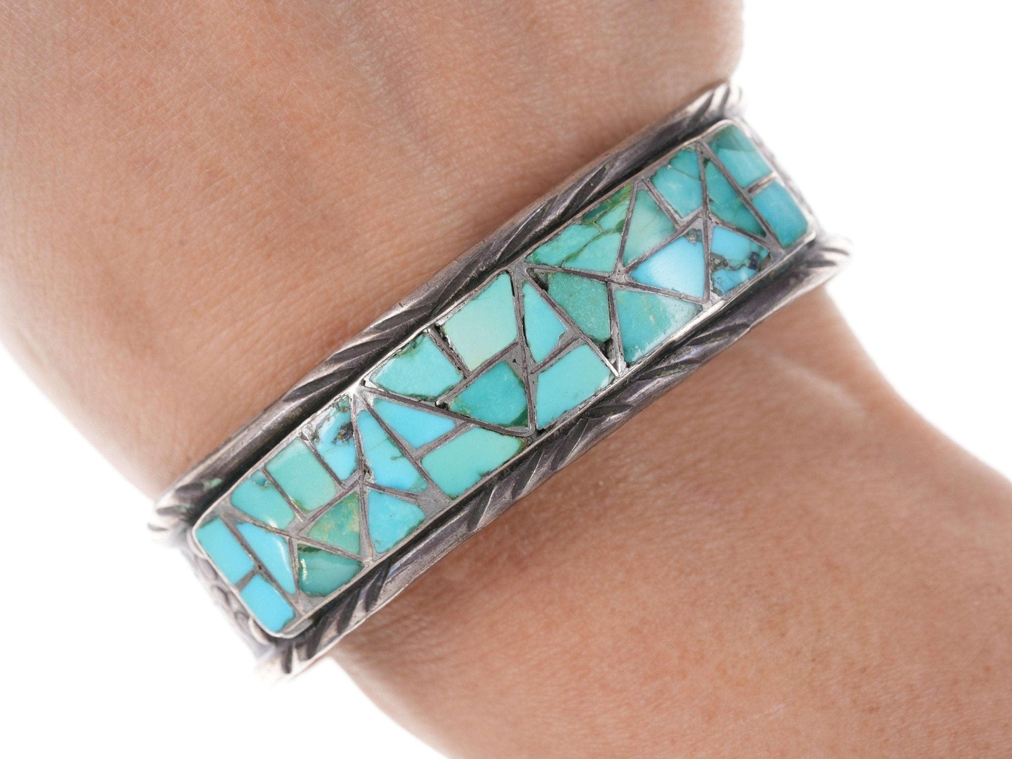 Rare Gem Grade Lone Mountain Turquoise Zuni Cluster Bracelet | Turquoise  Direct